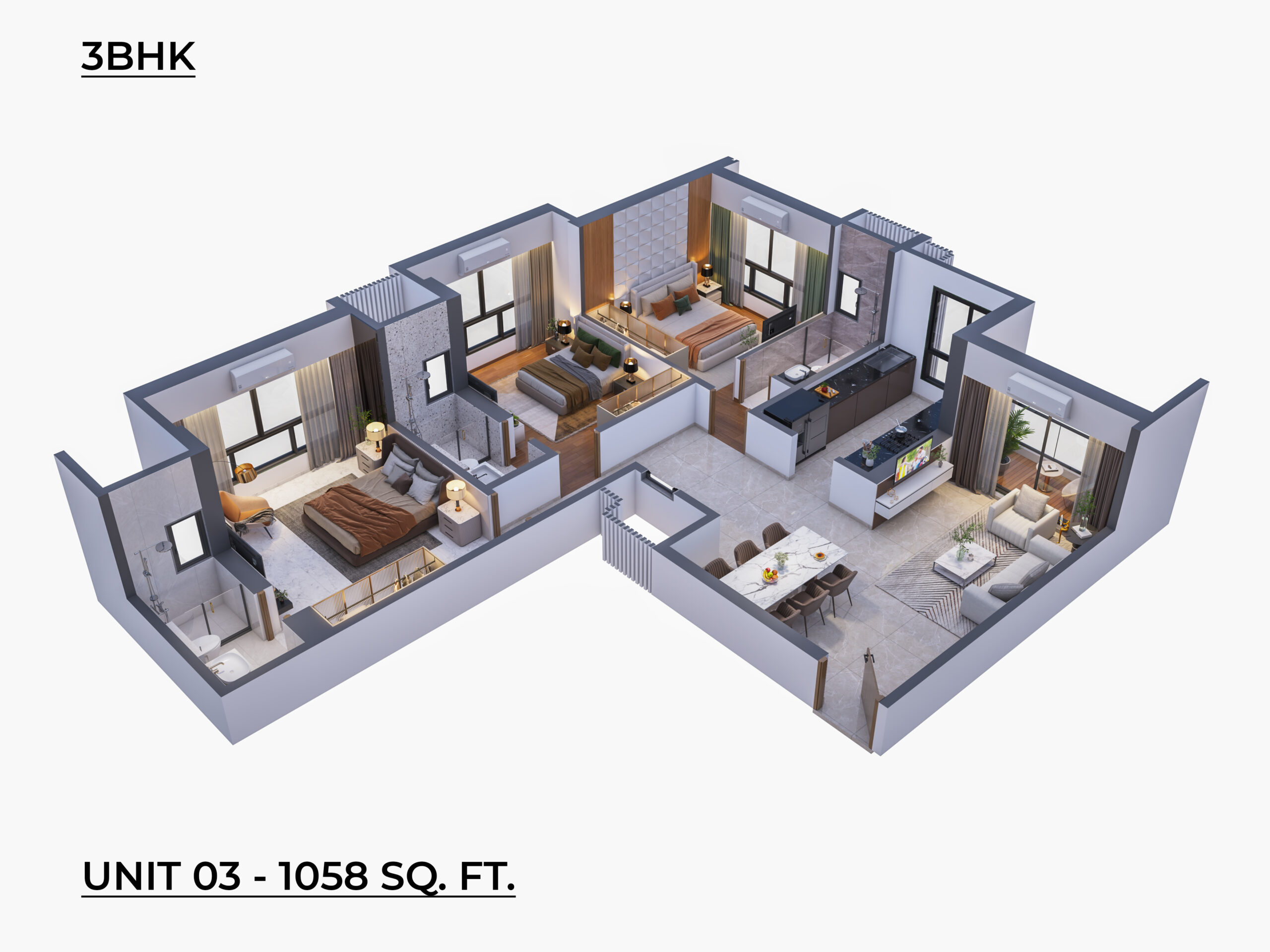 3BHK Floor Plan
