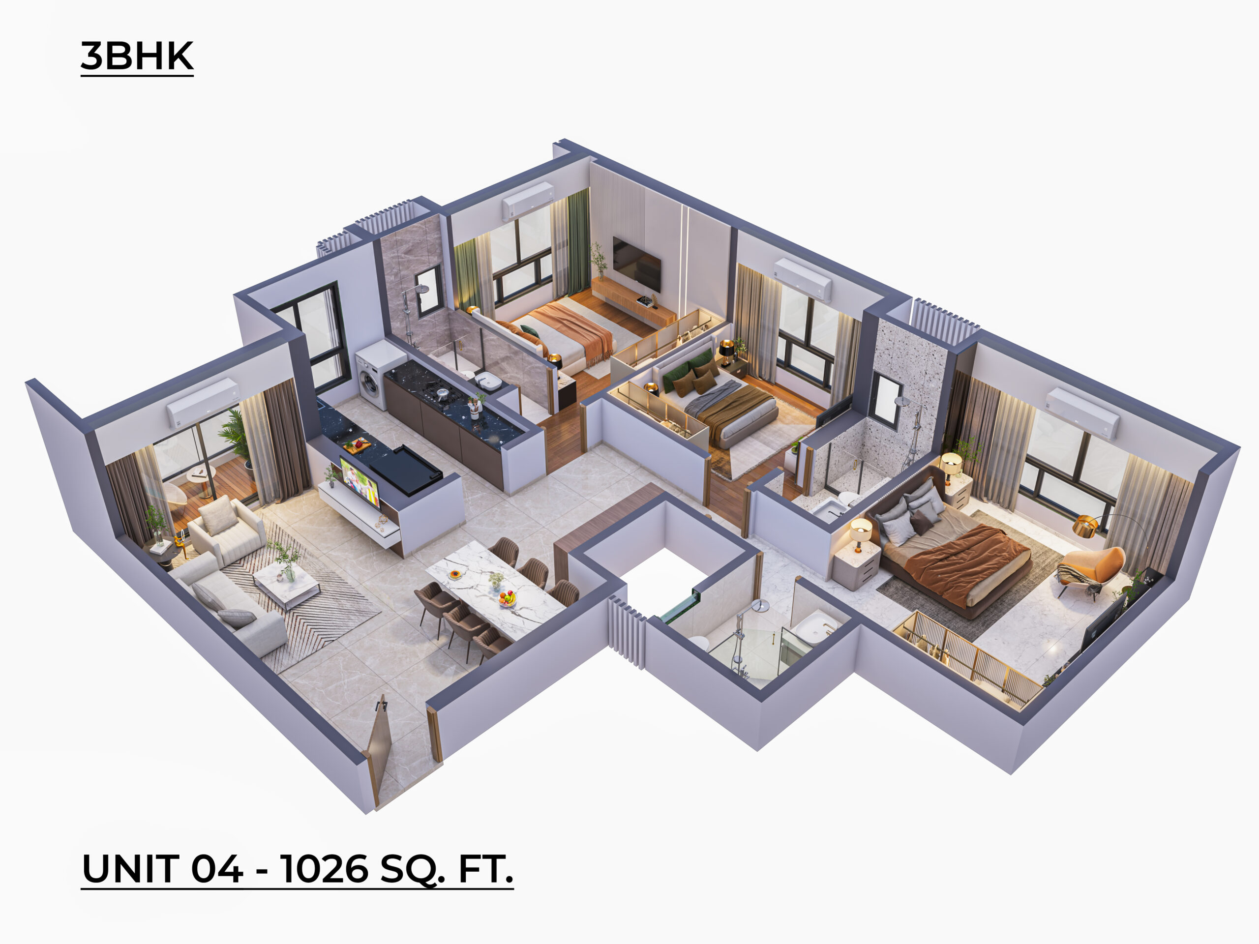 3BHK Floor Plan